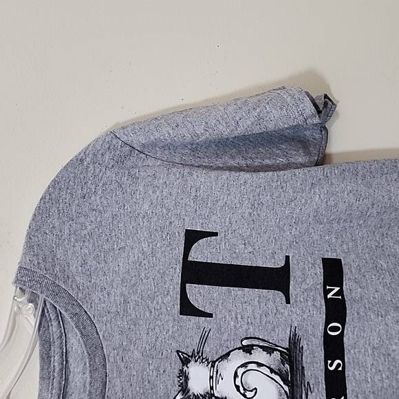 Cat person heathered gray short sleeve graphic t-shirt woman's size small - Picture 3 of 7